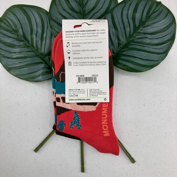 Sock It To Me Red Brown Monument Valley Desert Nature Outdoor Novelty Crew Sock - Picture 3 of 6